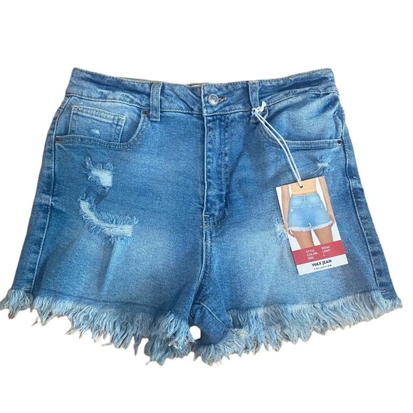 Wax Jean Pants - NWT Wax Jean blue denim fashion summer shorts size L stretch